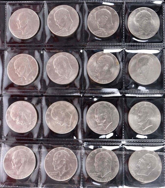 Lot 233360: ASSORTED 1970'S EISENHOWER DOLLARS - (16)