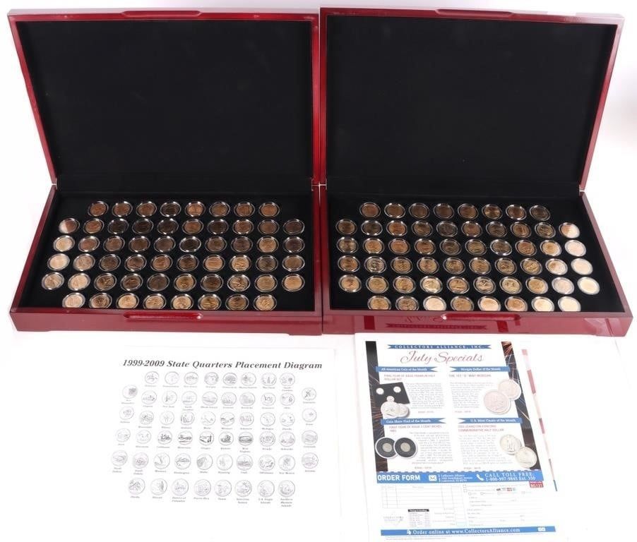 Lot 233366: 1999-2008 GOLD LAYERED STATEHOOD QUARTER COLL -(2)