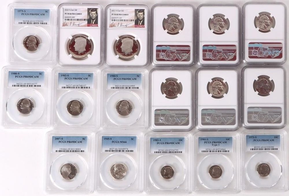 Lot 233368: ASSORTED U.S. PF/MS NGC GRADED COINAGE - (17)