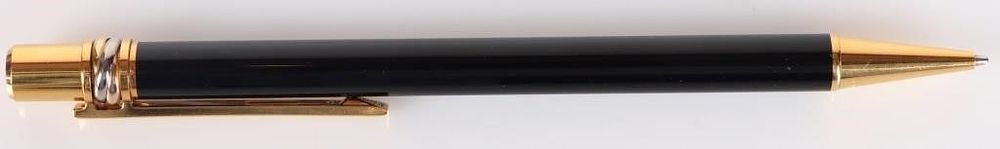 Lot 233390: MUST DE CARTIER TRINITY RING GOLD/BLACK LAQUER PEN