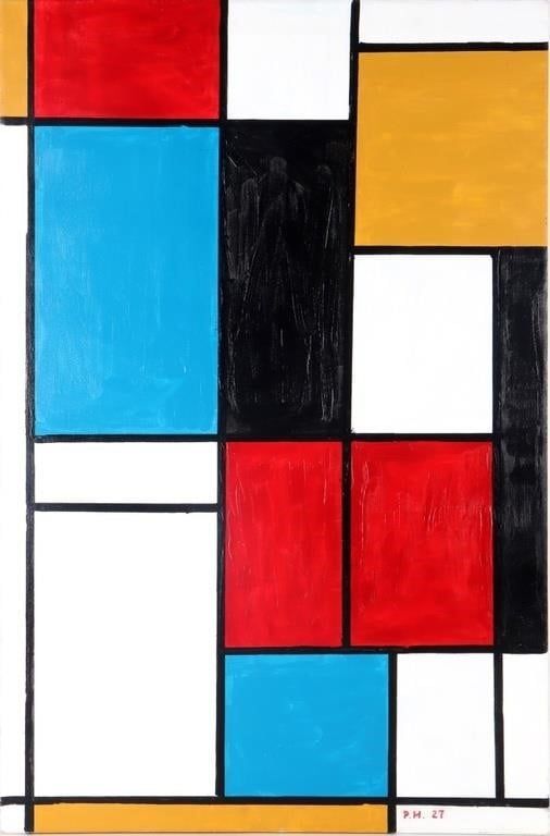 Lot 233406: ORIGINAL " TABLEAU II"  AFTER PIET MONDRIAN CANVAS