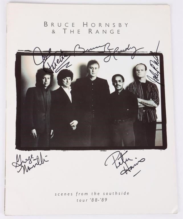 Lot 233435: AUTOGRAPHED BRUCE HORNSBY & RANGE TOUR BOOK '88-89