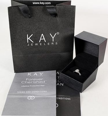 14K WHITE GOLD NATURAL DIAMOND LADIES RING IN BOX. 14K white gold natural diamond ladies ring in 