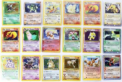 VINTAGE RARE/UNCOMMON G1 POKEMON CARDS HOLOS (17). Vintage rare/uncommon Pokemon cards, all of 