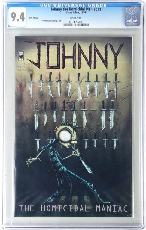 Lot 235020: JOHNNY THE HOMICIDAL MANIAC #1 THIRD PRINT CGC 9.4