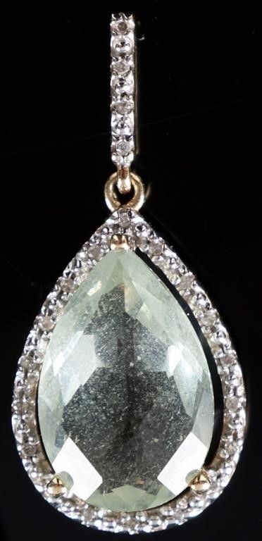 Lot 235029: 10K YELLOW GOLD LADIES PENDANT W/ CITRINE & DIAS