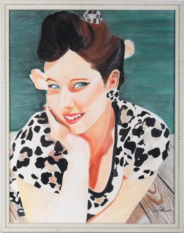 Lot 235036: TONY COLON 2012 PASTEL PORTRAIT OF A WOMAN FRAMED