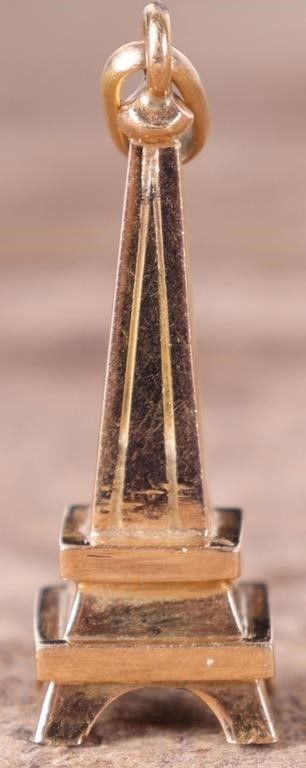 Lot 235047: DAINTY 14K YELLOW GOLD EIFFEL TOWER PENDANT