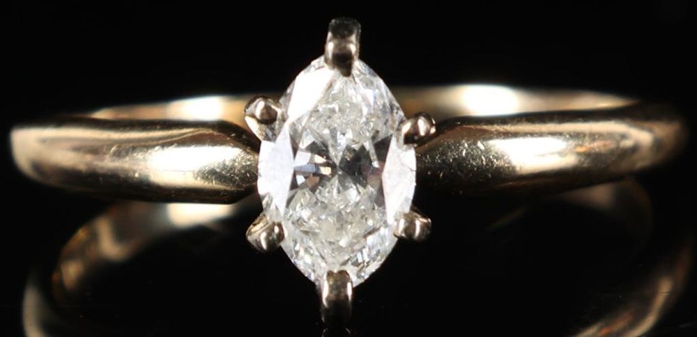 Lot 235060: 0.35CT NATURAL DIAMOND 14K YELLOW GOLD LADIES RING