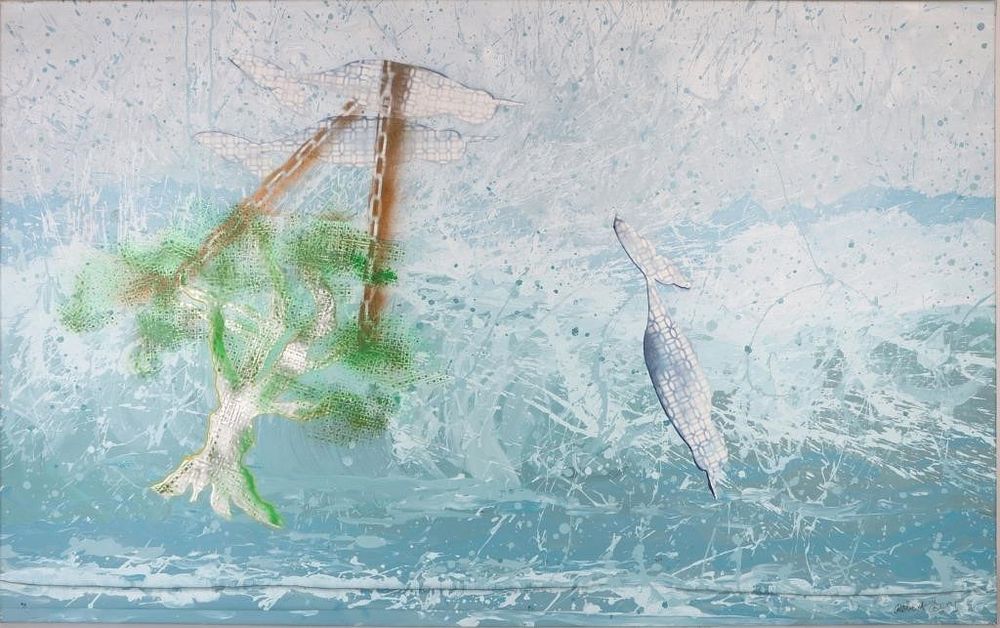 Lot 235071: ROBERT L. BERY ORIGINAL LARGE ABSTRACT PAINTING