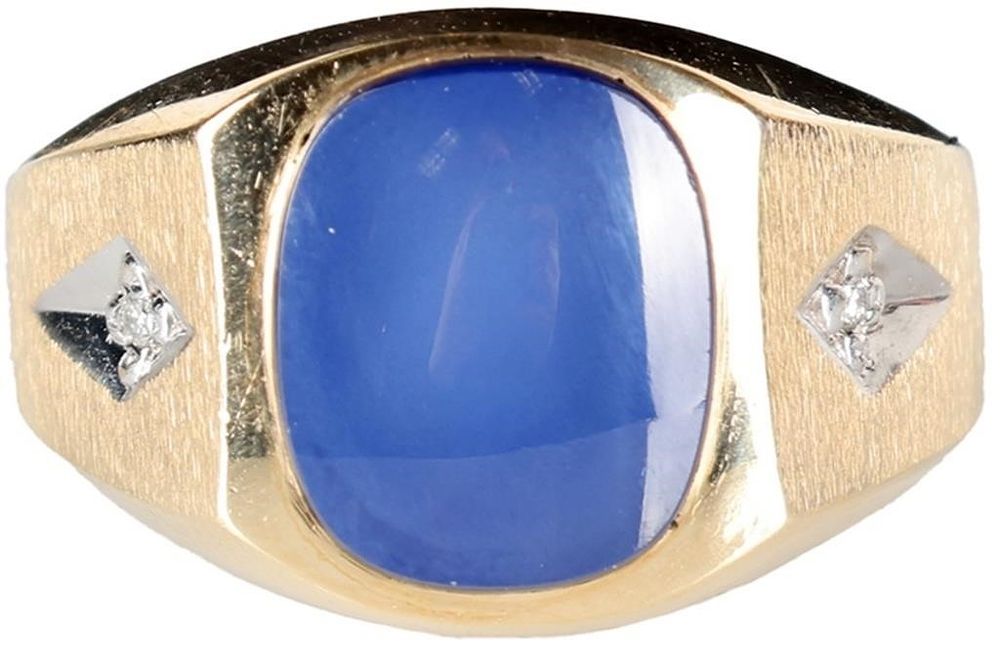 Lot 235080: STAR SAPPHIRE 10K YELLOW GOLD STRIKING MENS RING