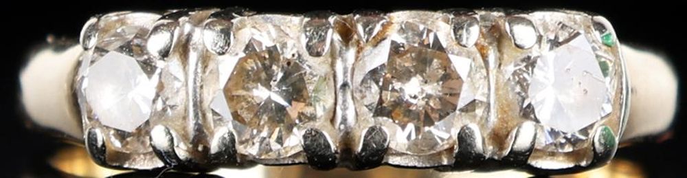 Lot 235097: 1CTW DIAMONDS 14K YELLOW/WHITE GOLD LADIES RING
