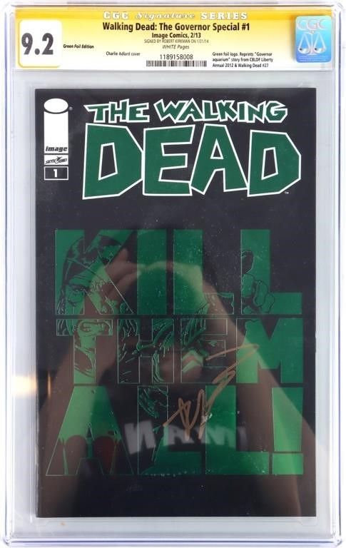 Lot 235134: WALKING DEAD GOV SPECIAL #1 SIGNED KIRKMAN CGC 9.2
