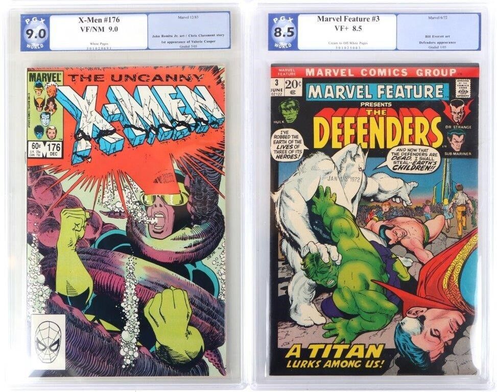 Lot 235136: MARVEL FEATURE #3 & UNCANNY X-MEN #176 PGX 8.5 & 9