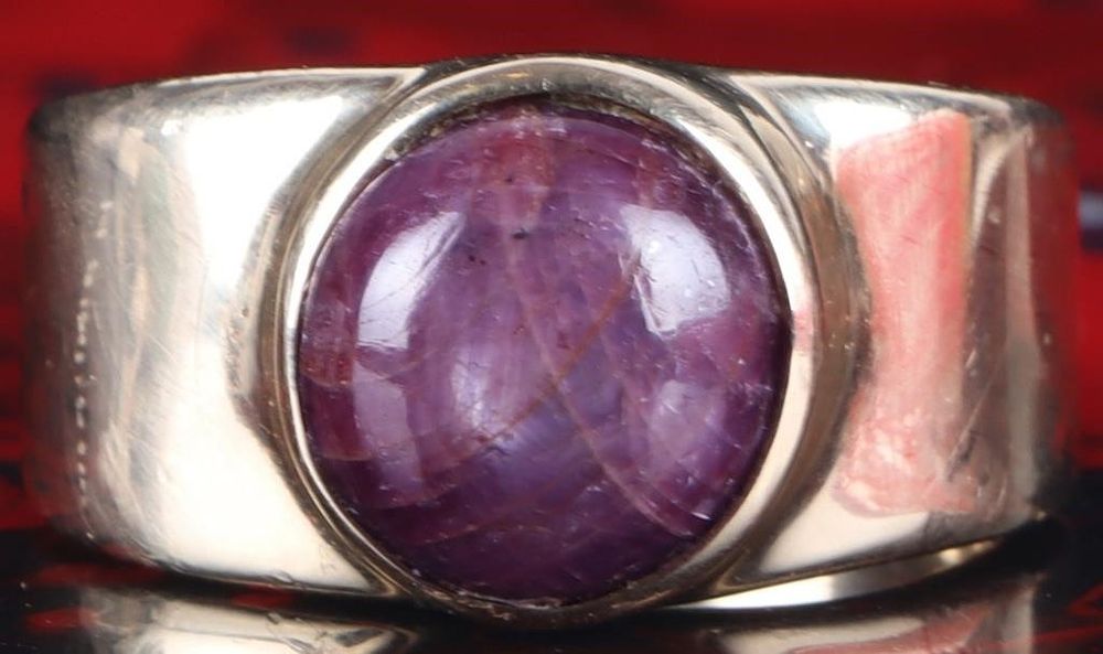 Lot 235155: MEN'S 12.2MM STAR RUBY CABOCHON 14K GOLD RING