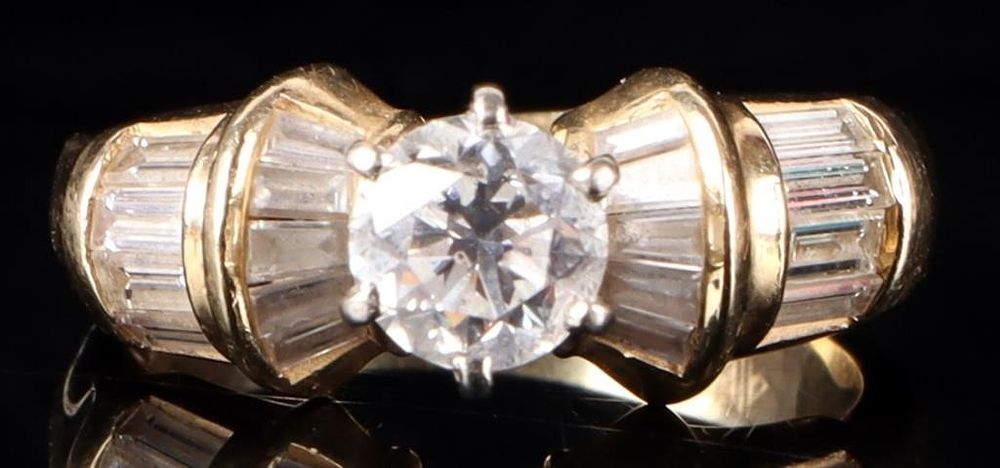 Lot 235158: 0.83CTW DIAMOND TRELLIS ENGAGEMENT RING IN 14K