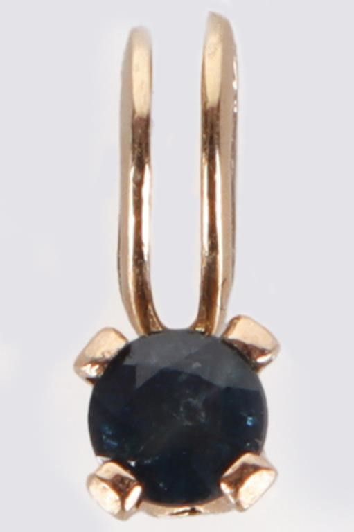 Lot 235177: 14K YELLOW GOLD LADIES PENDANT W/ ROUND TOPAZ