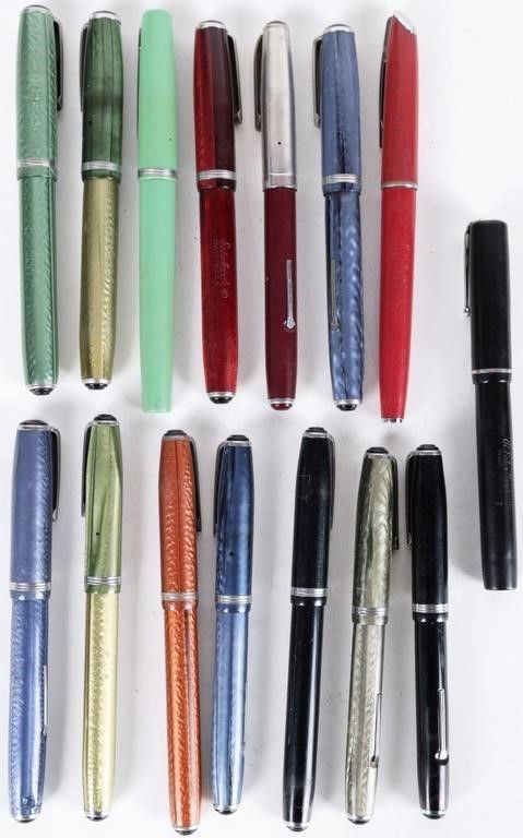 Lot 235202: VINTAGE ESTERBROOK FOUNTAIN PENS MULTICOLOR (15)
