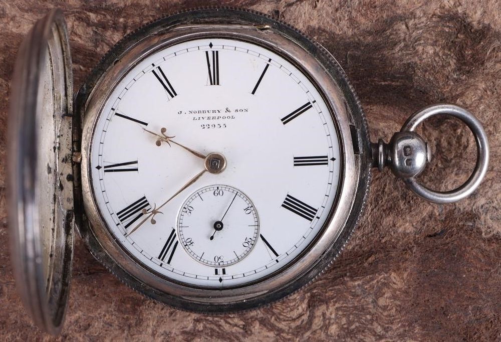 Lot 235225: STERLING SILVER NORBURY & SON POCKET WATCH