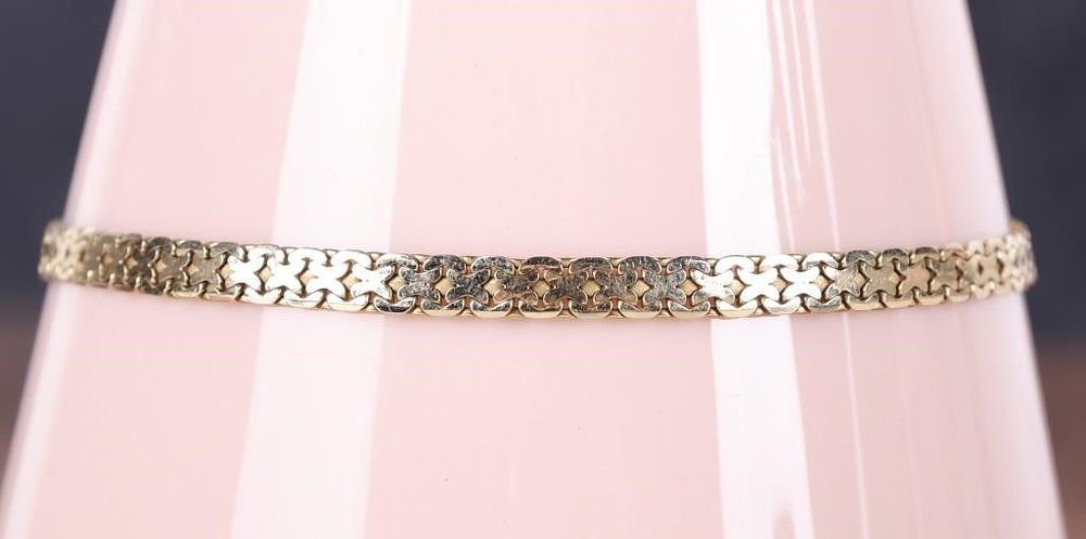 Lot 235256: 14K YELLOW GOLD LADIES FANCY CHAIN BRACELET ITALY