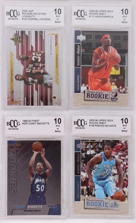 Lot 235286: BCCG 10 MINT LOT OF FOUR BASKETBALL CARDS