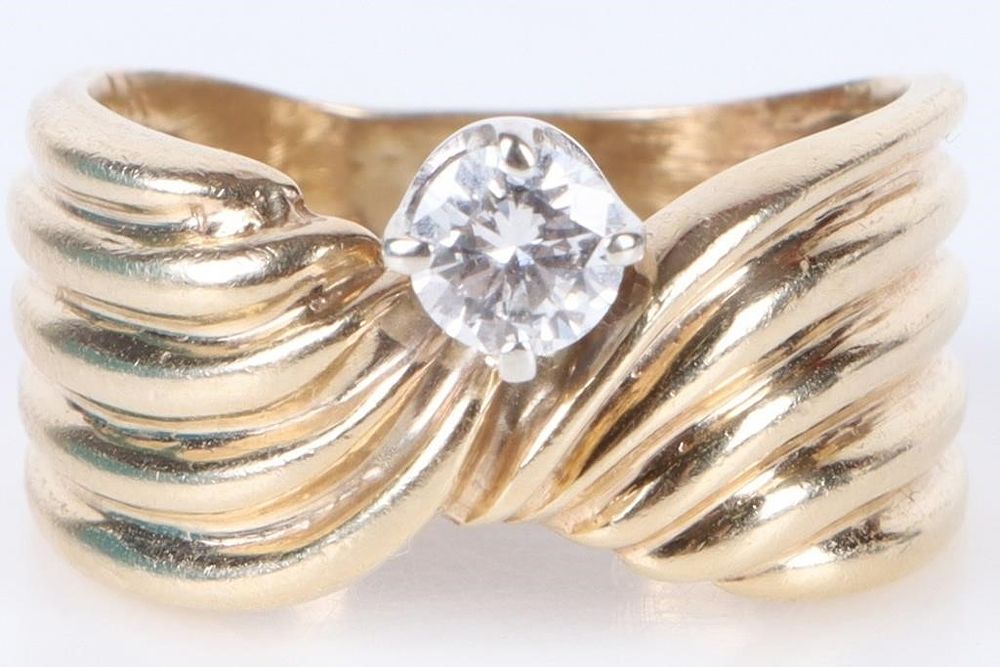 Lot 235296: NATURAL 0.33CT DIAMOND ROUND SOLITAIRE 14K RING