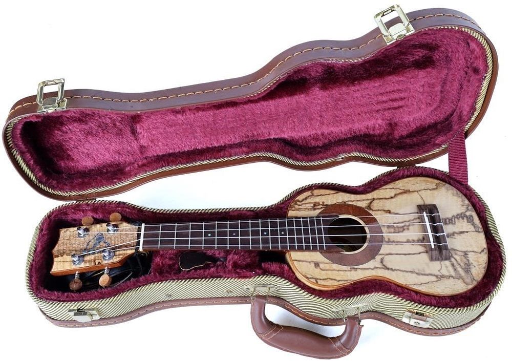 Lot 235314: BIG ISLAND SOPRANO UKULELE SPALTED MAPLE W/ CASE