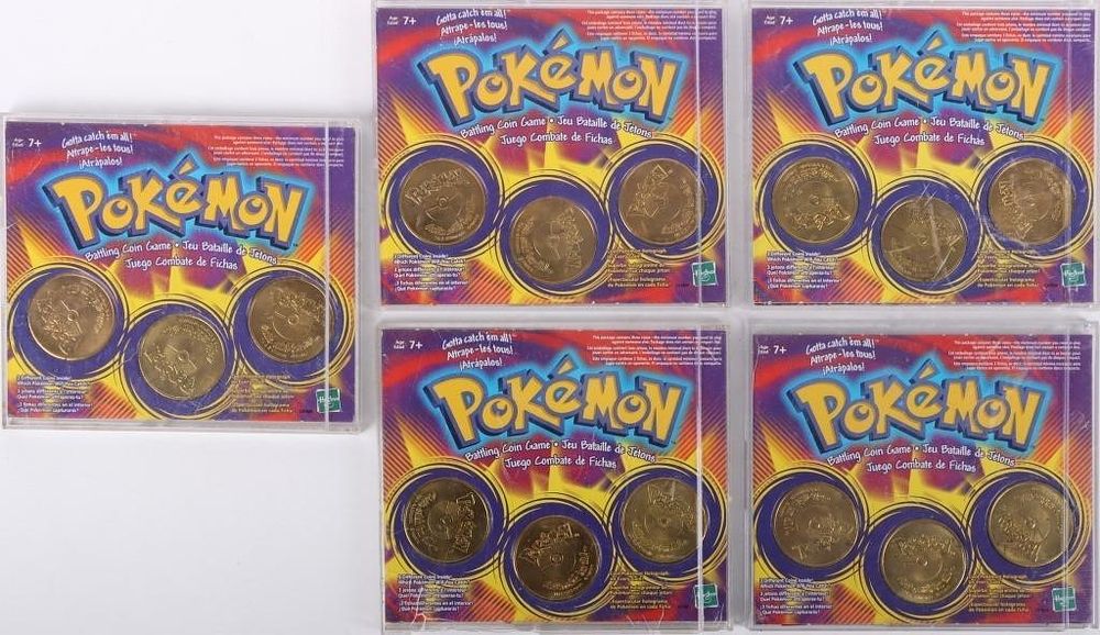 Lot 235328: HASBRO POKEMON BATTLING COIN GAME 3-COIN SETS