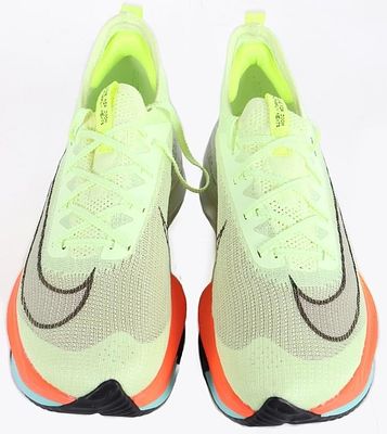 NIKE AIR ZOOM ALPHAFLY NEXT% VOLT/ORANGE SHOES. Pair of Nike Air Zoom Alphafly Next% running 
