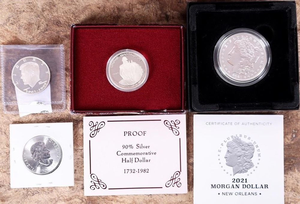 Lot 235355: ASSORTED SILVER U.S. COMMEMORATIVE COIN/ ROUNDS(4)