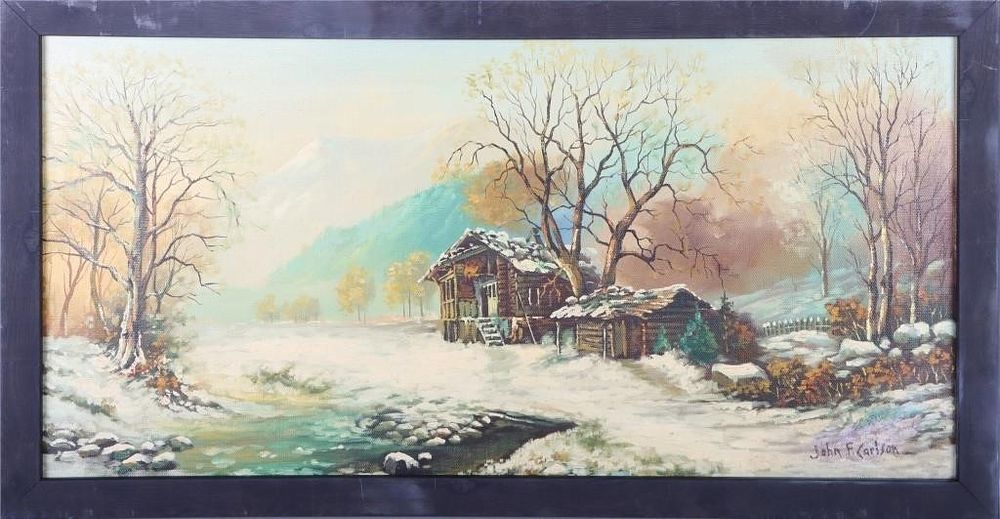 Lot 235373: JOHN F. CARLSON ORIGINAL OIL IMPRESSIONIST AFTER