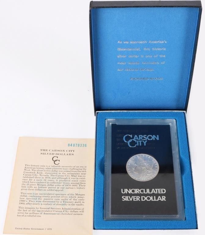 Lot 235392: 1884 CC MS UNC MORGAN SILVER DOLLAR GSA W/ BOX
