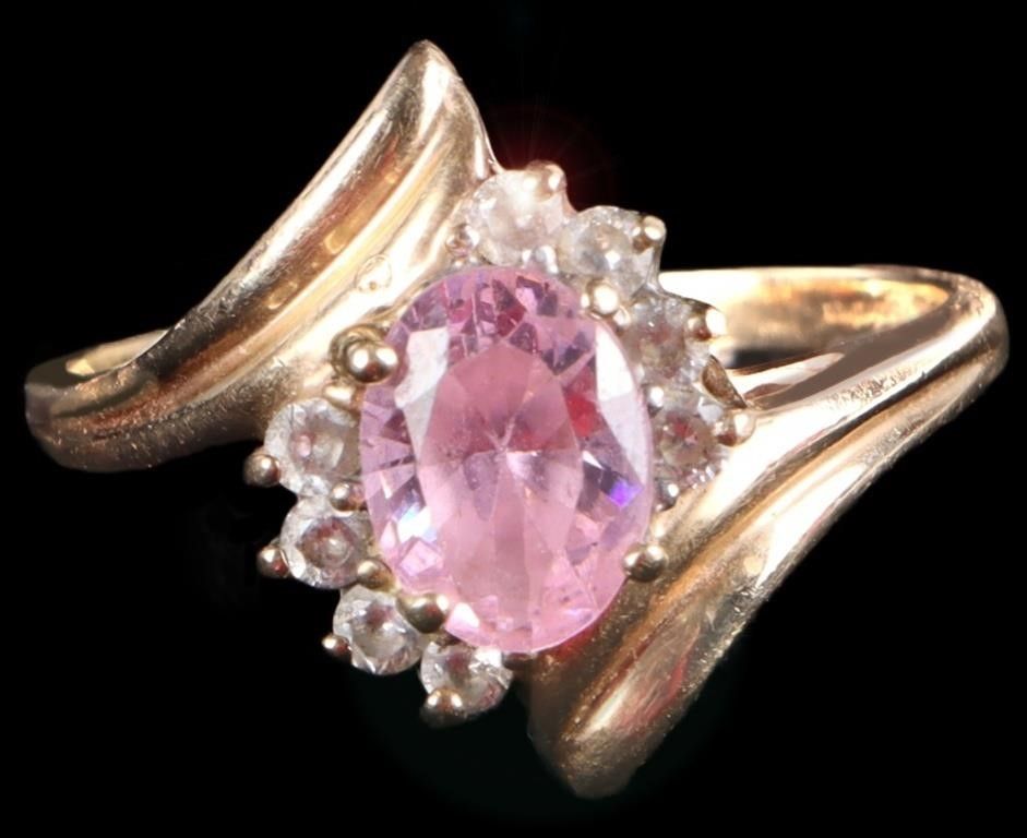 Lot 235406: 10K YELLOW GOLD SWIRL STYLE LADIES RING