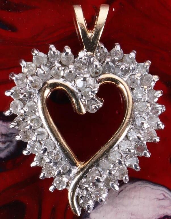 Lot 235407: ~0.5CTW DIAMOND OPEN HEART LADIES PENDANT