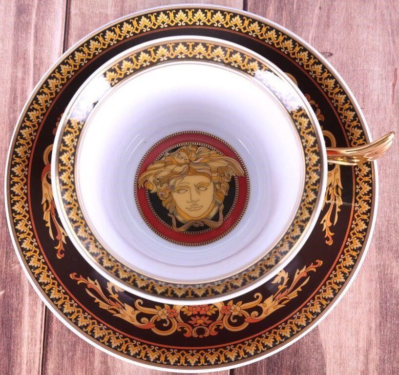 Lot 235418: VERSACE ROSENTHAL TEA CUP & PLATTER SET IKARUS