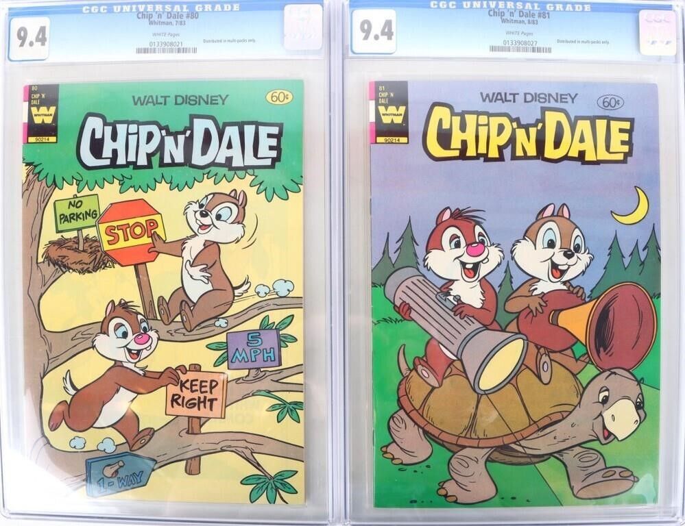 Lot 235445: DISNEY CHIP N' DALE # 80 & 81 CGC GRADED