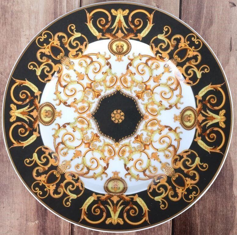 Lot 235448: VERSACE ROSENTHAL BAROCCO CHINA DESSERT PLATE BLK