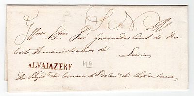 Letter Ch&atilde;o de Couce, ALVAIAZERE mail (AVZ 2 rar3) in sepia, dated 24.9.1848, in a letter from 