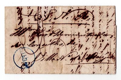 Postal history. Pre-philately. 1849. Letter from the SNR, Caldas da Rainha, written on 