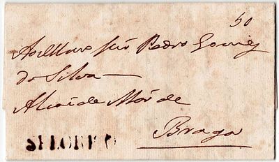 Portugal. 1812. Pre-philatelic letter with mark of Celorico da Beira LF CLB 1 (Rar.5) in sepia 