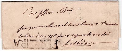 Pre-Philately Portugal, Ferreira FAL2 (rar7), black, 18.3.1846, postage 30 for Lisbon B and R.