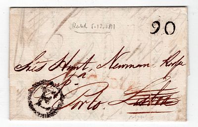 Postal history. Pre-philately. 1811. Letter from C&aacute;diz, 12.11.1811, marked CADIZ by the Spanish 