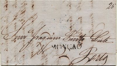Mon&ccedil;&atilde;o – In black, LF MNC3, on a letter dated from Mon&ccedil;&atilde;o (24.04.49) to Porto (26.04.49) with 