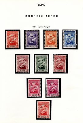 Guinea 1938 Colonial Empire, Air Mail. Complete series Mf#CA1-9, smooth paper, perforation 