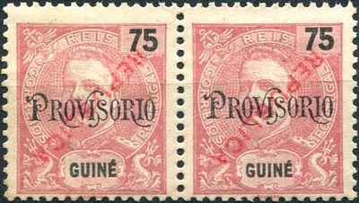 Guinea, 1913 - D. Carlos I, Mouchon type, with "REPUBLICA" overprint typographed locally. 