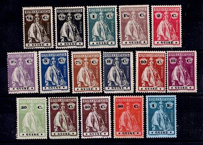 Guinea 1914 Ceres. Complete series of stamps Mf#143-158 on porcelain paper, perforation 15. New 