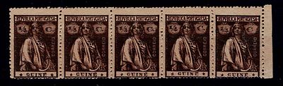 Guinea, 1914 - Ceres. MF#143b + 143e, &frac14; cent sepia, horizontally ribbed paper, perforated 