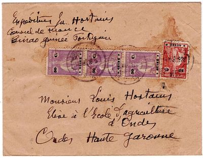 Guinea. Letter from Bissau, dated 14.3.1928, Ceres postage of 1$60 (3 stamps of $50 and one of 