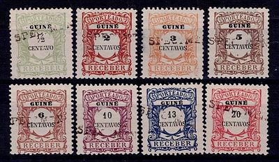 Guinea 1904 Postage stamp, regular issue, value in centavos. Mf#POR 1/10. Incomplete series 