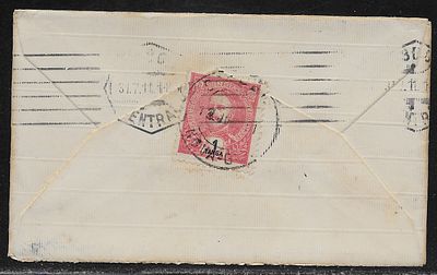 Port. India 1911 cover from Nova-Goa to Lisbon franked with a single 1 tanga CM issue (CE 208). 